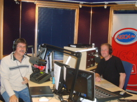 Ed in studio with Algoa FM's presenter Lance du Plessis